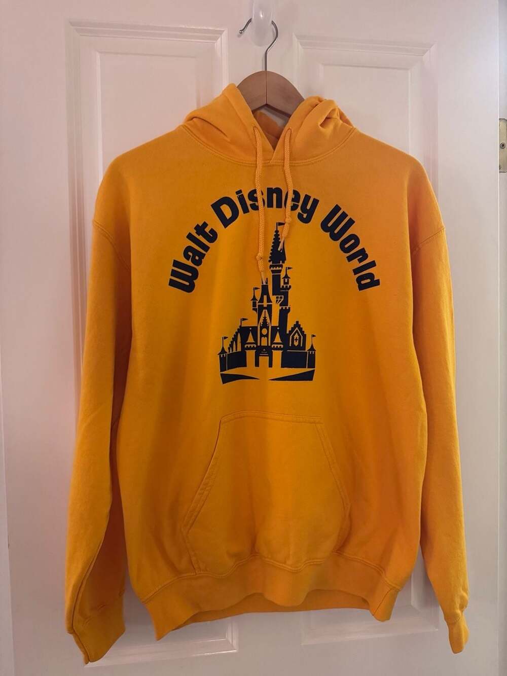 Disney Walt Disney World Hoodie Size M Yellow Castle Pullover